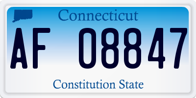 CT license plate AF08847