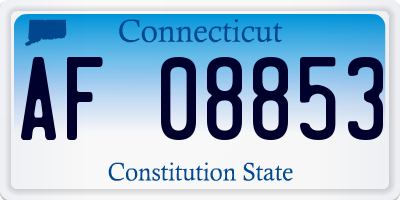 CT license plate AF08853