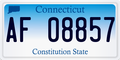 CT license plate AF08857