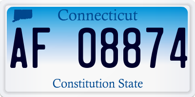 CT license plate AF08874