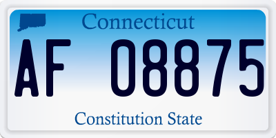 CT license plate AF08875