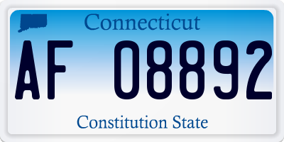 CT license plate AF08892