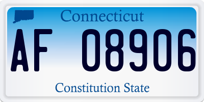 CT license plate AF08906