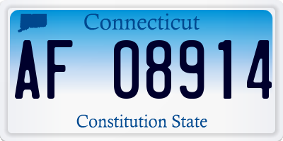 CT license plate AF08914