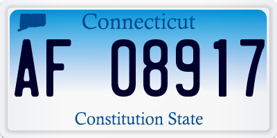 CT license plate AF08917