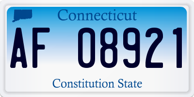 CT license plate AF08921