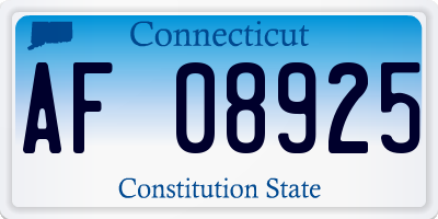 CT license plate AF08925