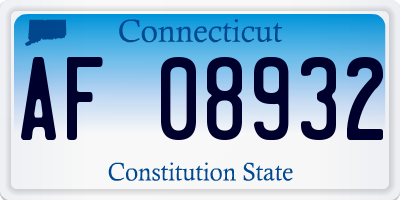 CT license plate AF08932