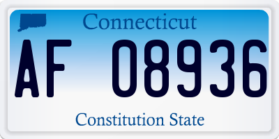 CT license plate AF08936