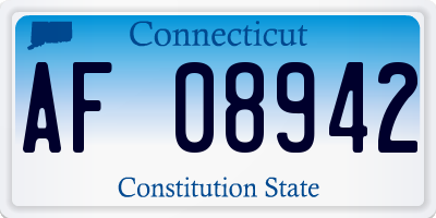 CT license plate AF08942