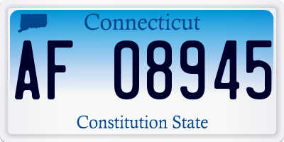 CT license plate AF08945