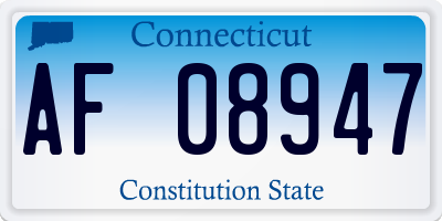 CT license plate AF08947