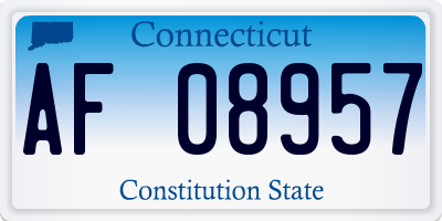CT license plate AF08957