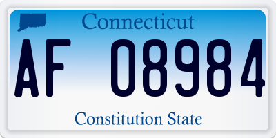 CT license plate AF08984