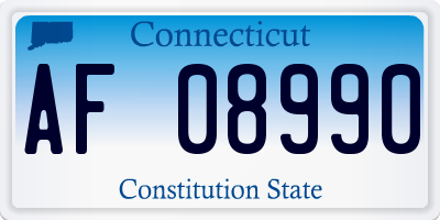 CT license plate AF08990