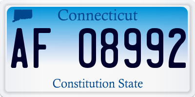 CT license plate AF08992