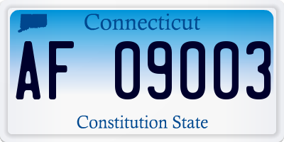 CT license plate AF09003