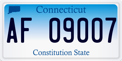 CT license plate AF09007