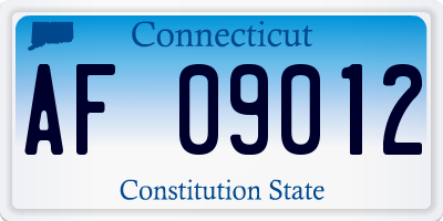 CT license plate AF09012