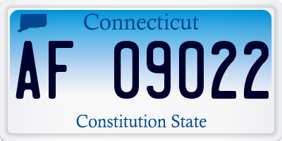 CT license plate AF09022