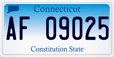 CT license plate AF09025