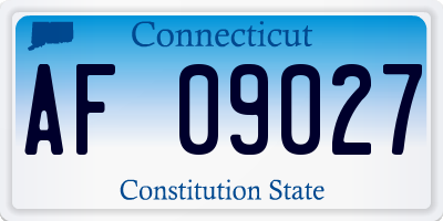 CT license plate AF09027