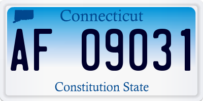 CT license plate AF09031