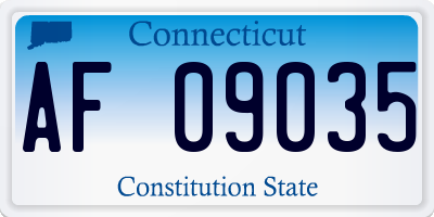 CT license plate AF09035