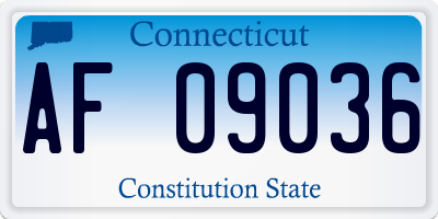 CT license plate AF09036