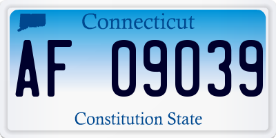 CT license plate AF09039