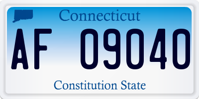 CT license plate AF09040