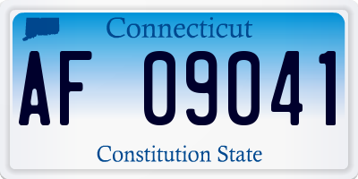 CT license plate AF09041