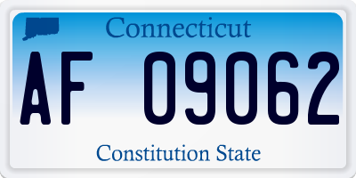 CT license plate AF09062