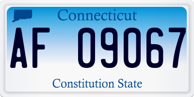 CT license plate AF09067