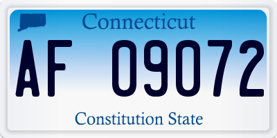CT license plate AF09072