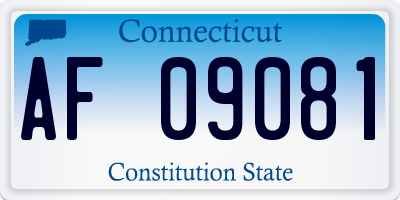 CT license plate AF09081