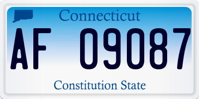 CT license plate AF09087