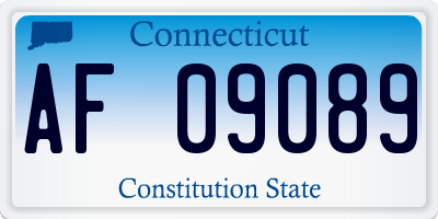 CT license plate AF09089