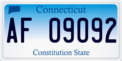 CT license plate AF09092