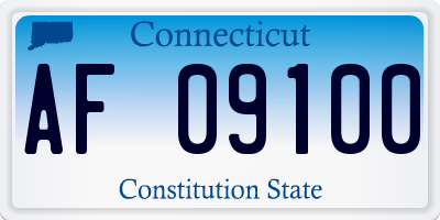 CT license plate AF09100