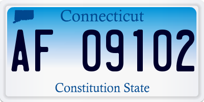 CT license plate AF09102