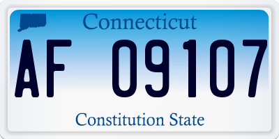 CT license plate AF09107
