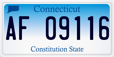 CT license plate AF09116