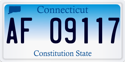 CT license plate AF09117