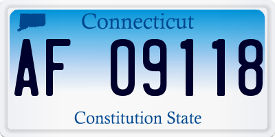 CT license plate AF09118