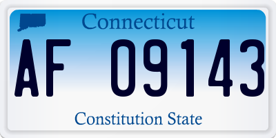 CT license plate AF09143