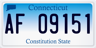 CT license plate AF09151