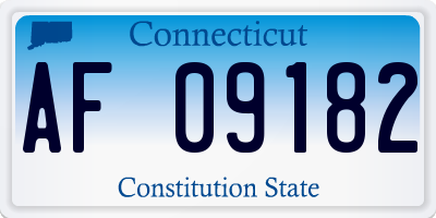 CT license plate AF09182