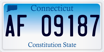 CT license plate AF09187