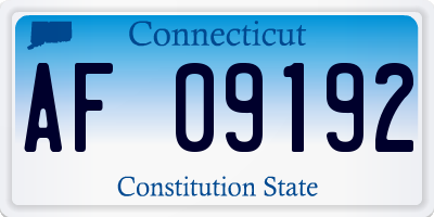 CT license plate AF09192